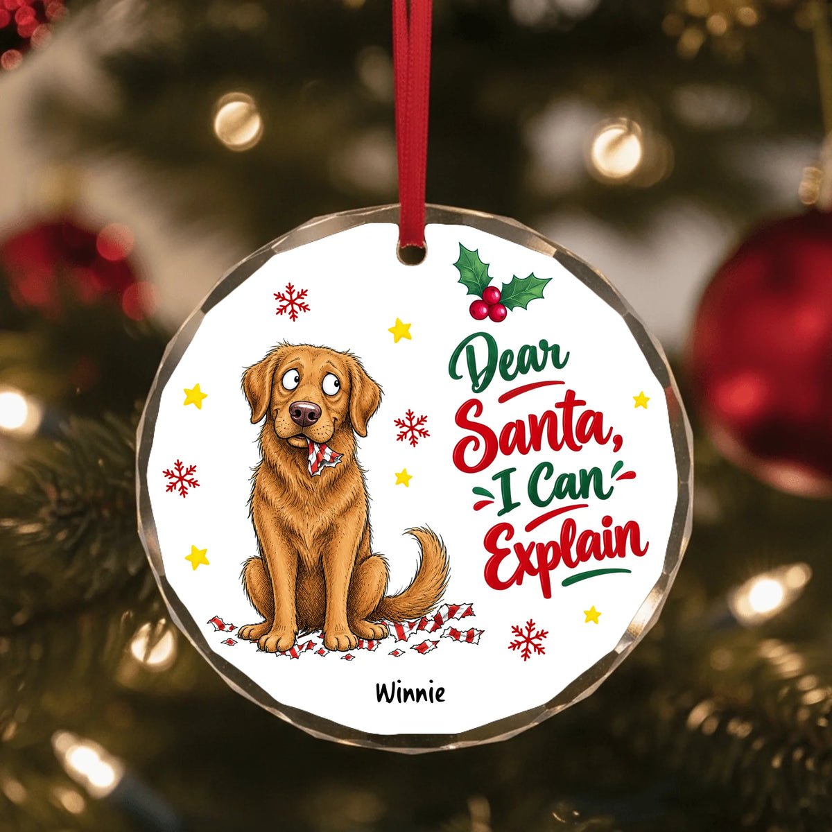 Glass Ornament US SHOP circle