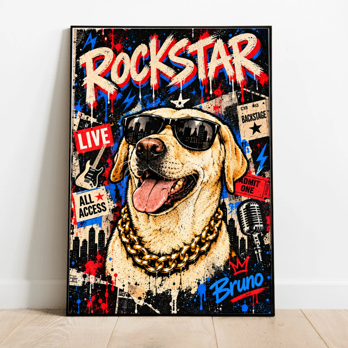 Personalized Poster - Graffiti Rockstar Ticket Collage