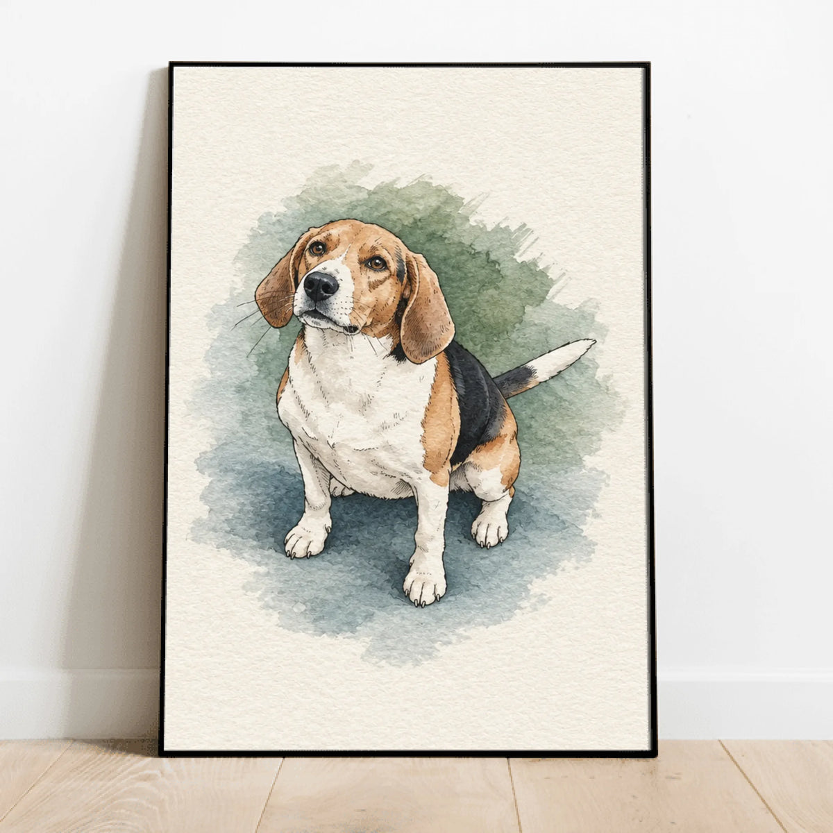 Personalized Poster - Framed Watercolor Dog Painting