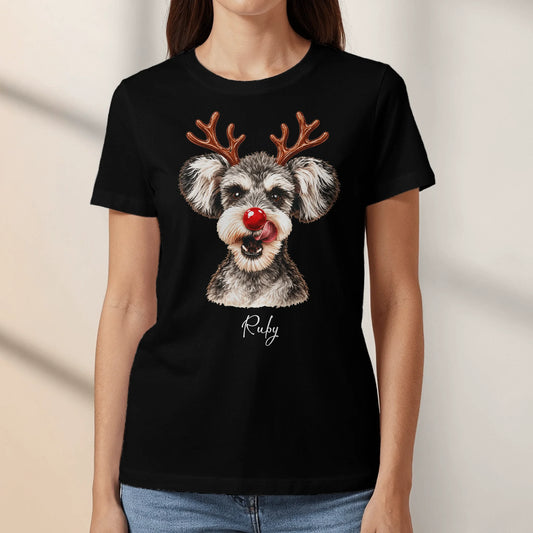 Personalized T-Shirt - Cartoon Christmas Dog Lover Holiday