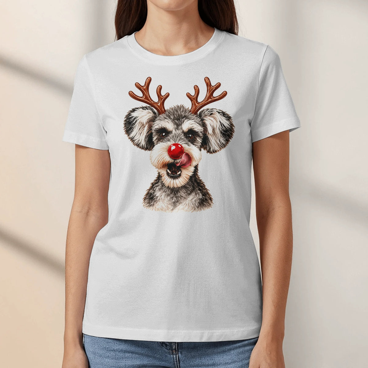 Personalized T-Shirt - Cartoon Christmas Dog Lover Holiday