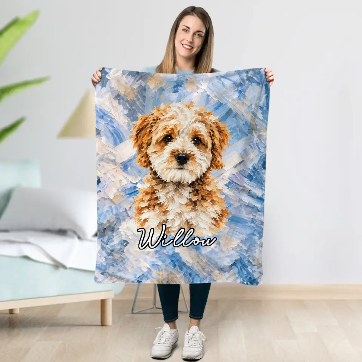 Personalized Blanket - Oil Painting Pet Photo