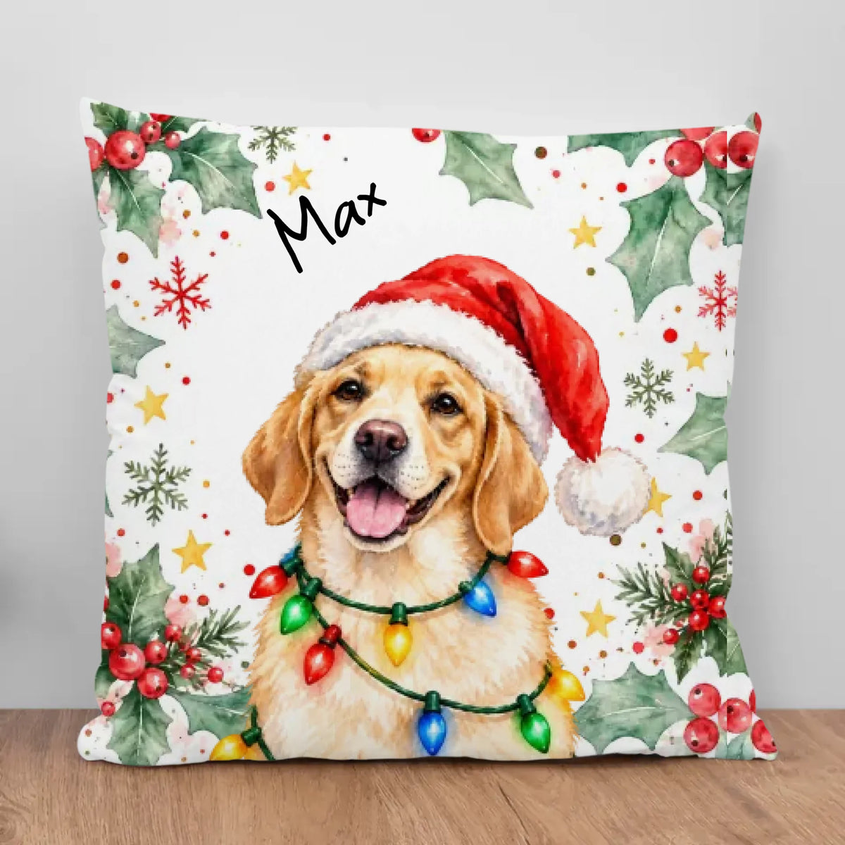 Personalized Pillow - Cartoon Christmas Festive Furry Friend