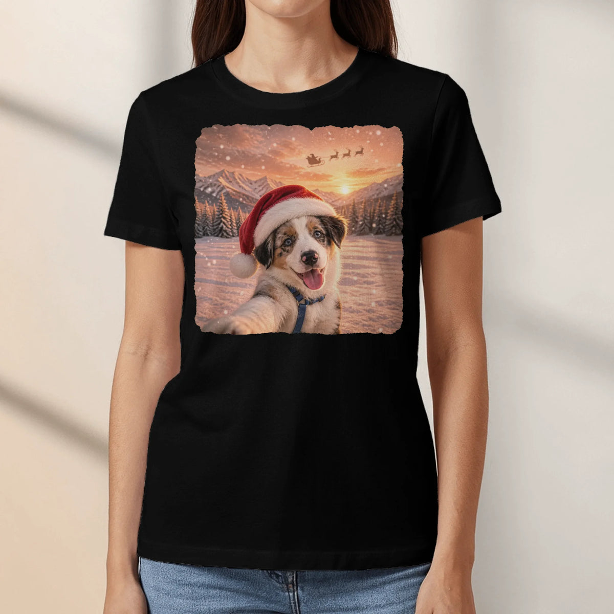 Personalized T-Shirt - Photo Christmas Santa Selfie