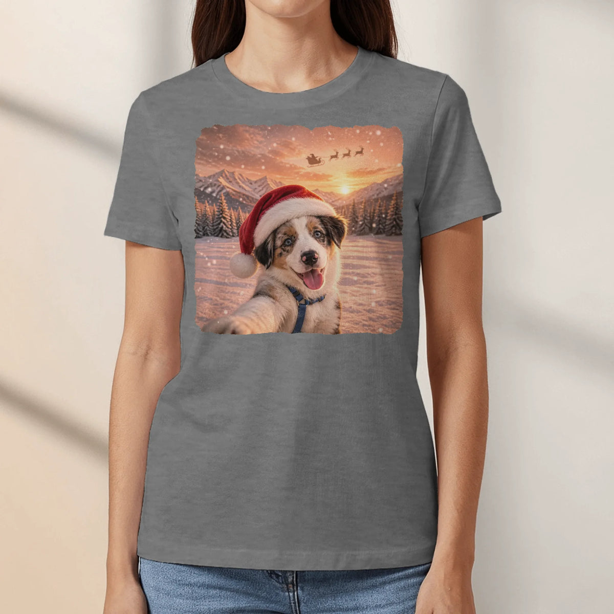Personalized T-Shirt - Photo Christmas Santa Selfie