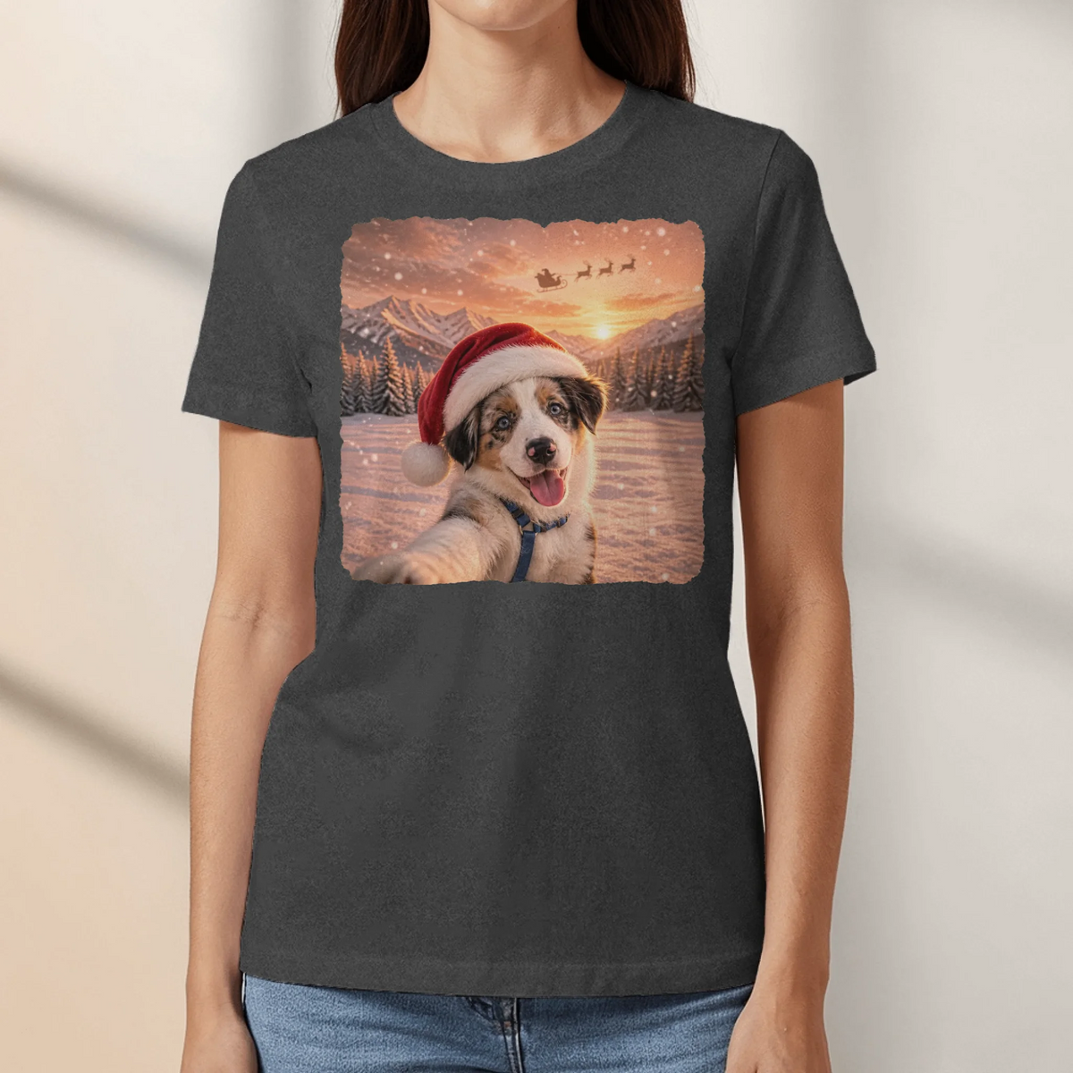 Personalized T-Shirt - Photo Christmas Santa Selfie