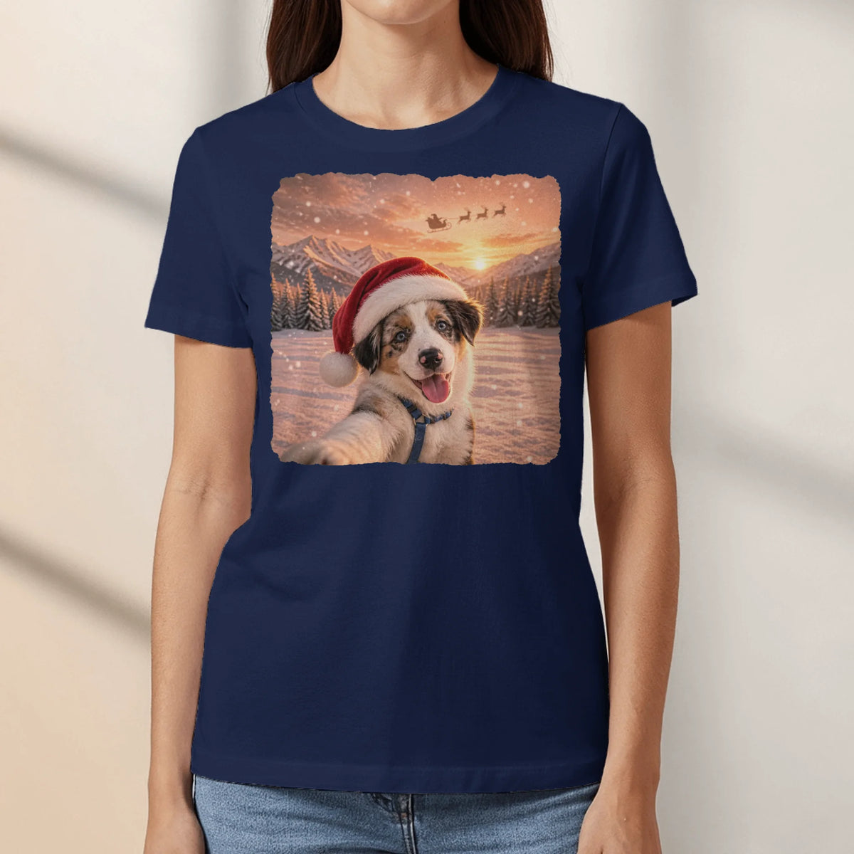 Personalized T-Shirt - Photo Christmas Santa Selfie