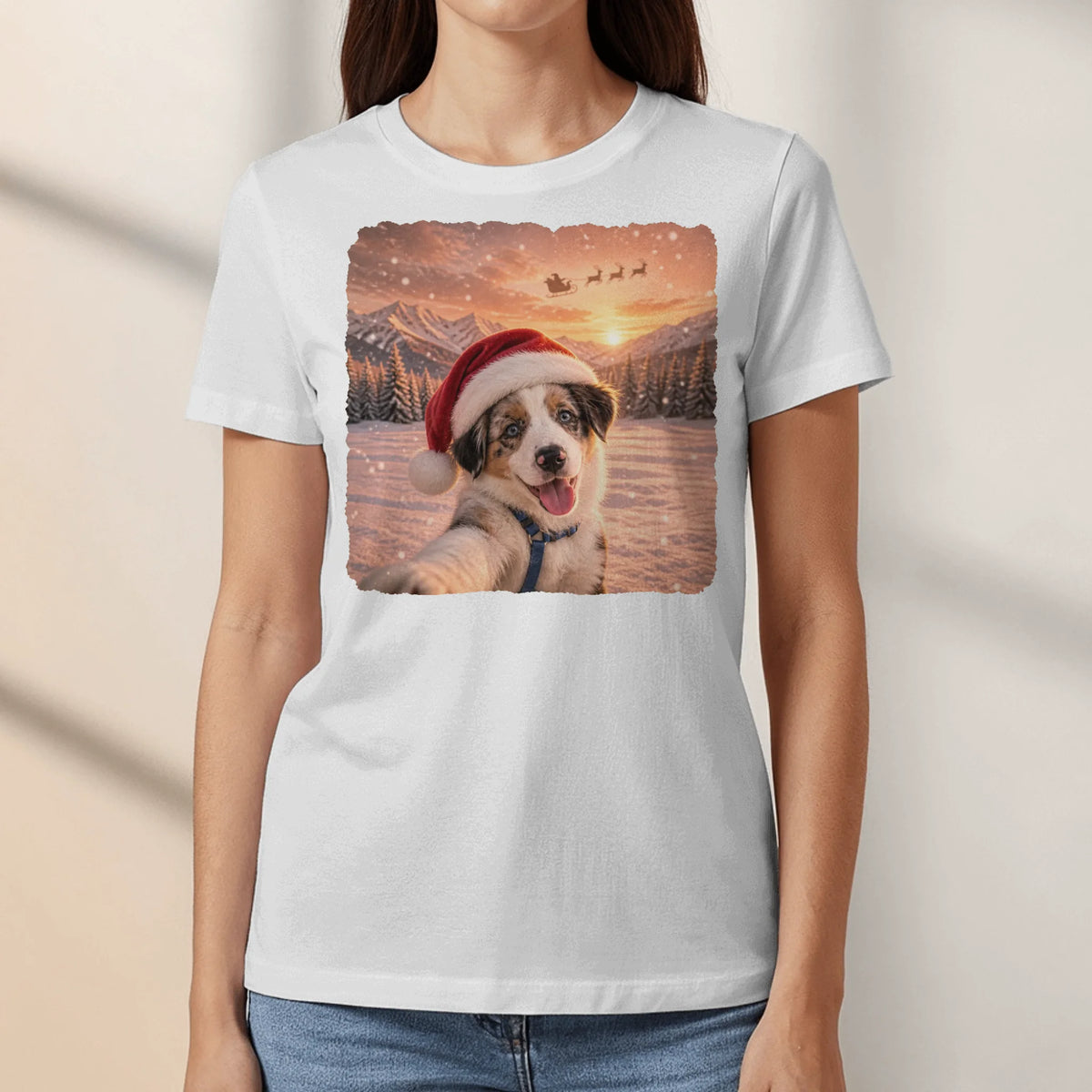 Personalized T-Shirt - Photo Christmas Santa Selfie