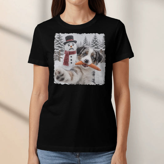 Personalized T-Shirt - Cartoon Christmas Snowman Snow Thief