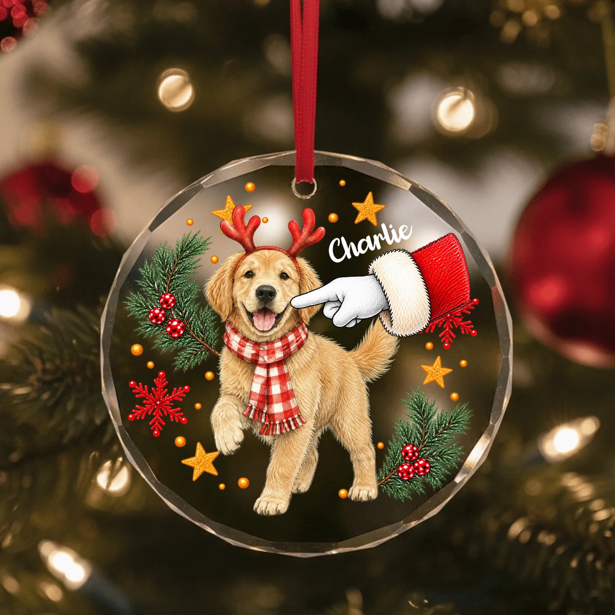 Glass Ornament US SHOP circle