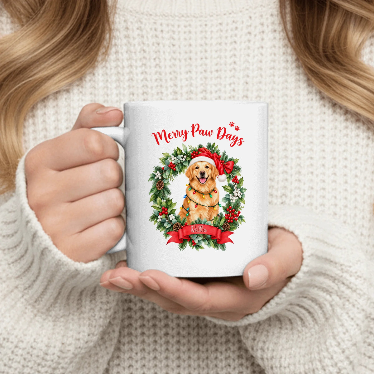 Personalized Mug - Watercolor Merry Paw Days
