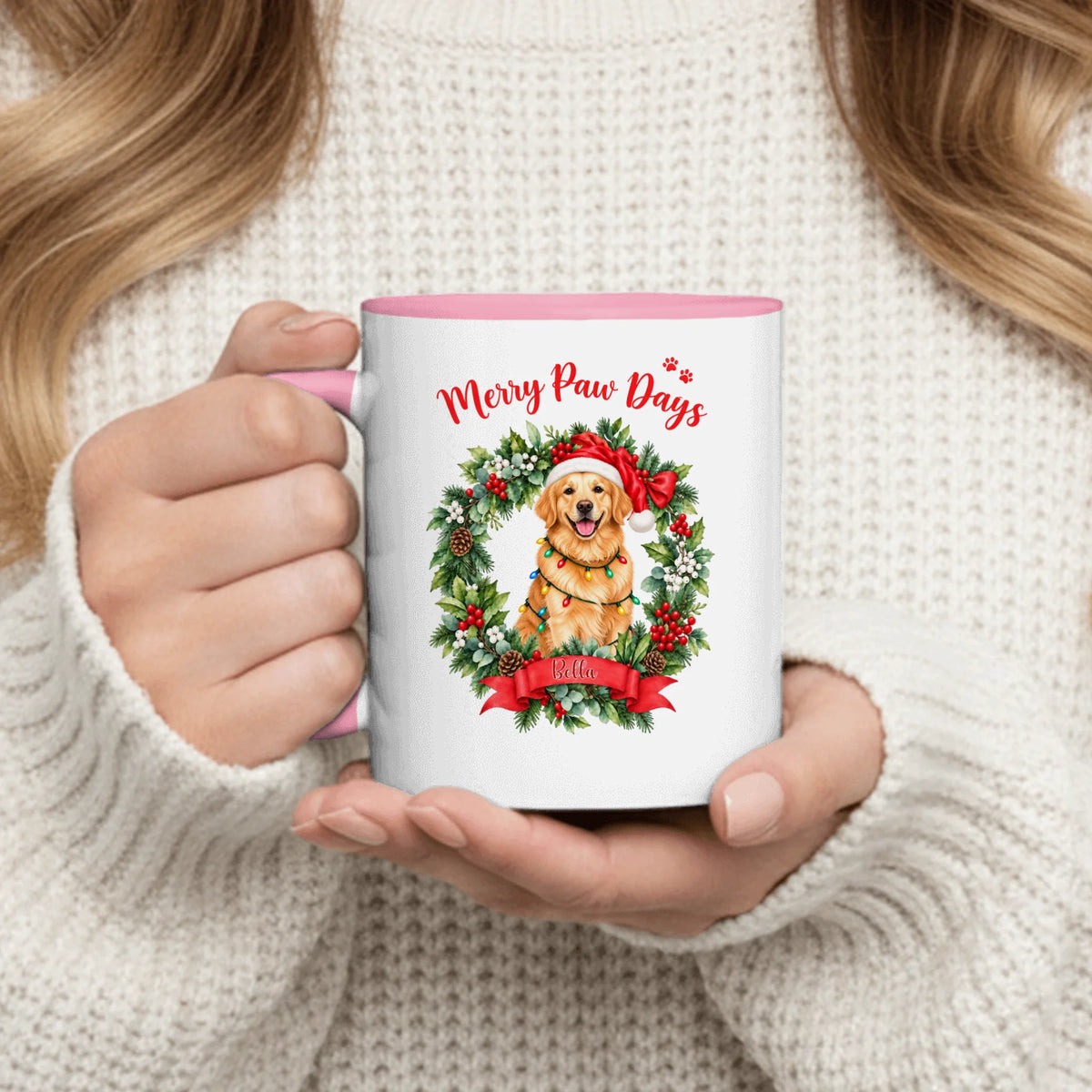 Personalized Mug - Watercolor Merry Paw Days