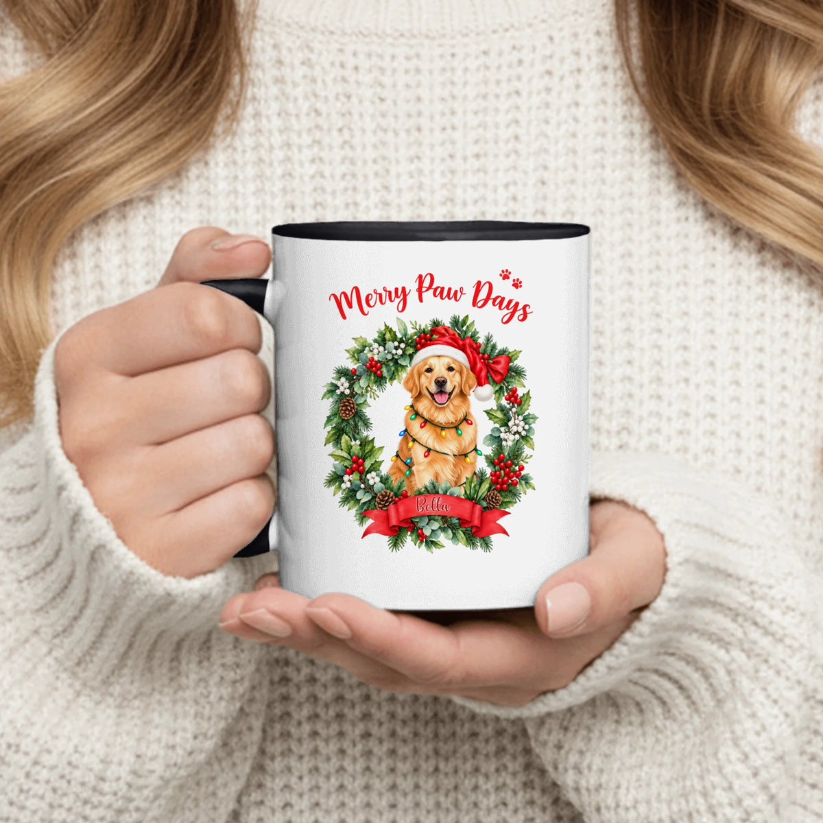 Personalized Mug - Watercolor Merry Paw Days