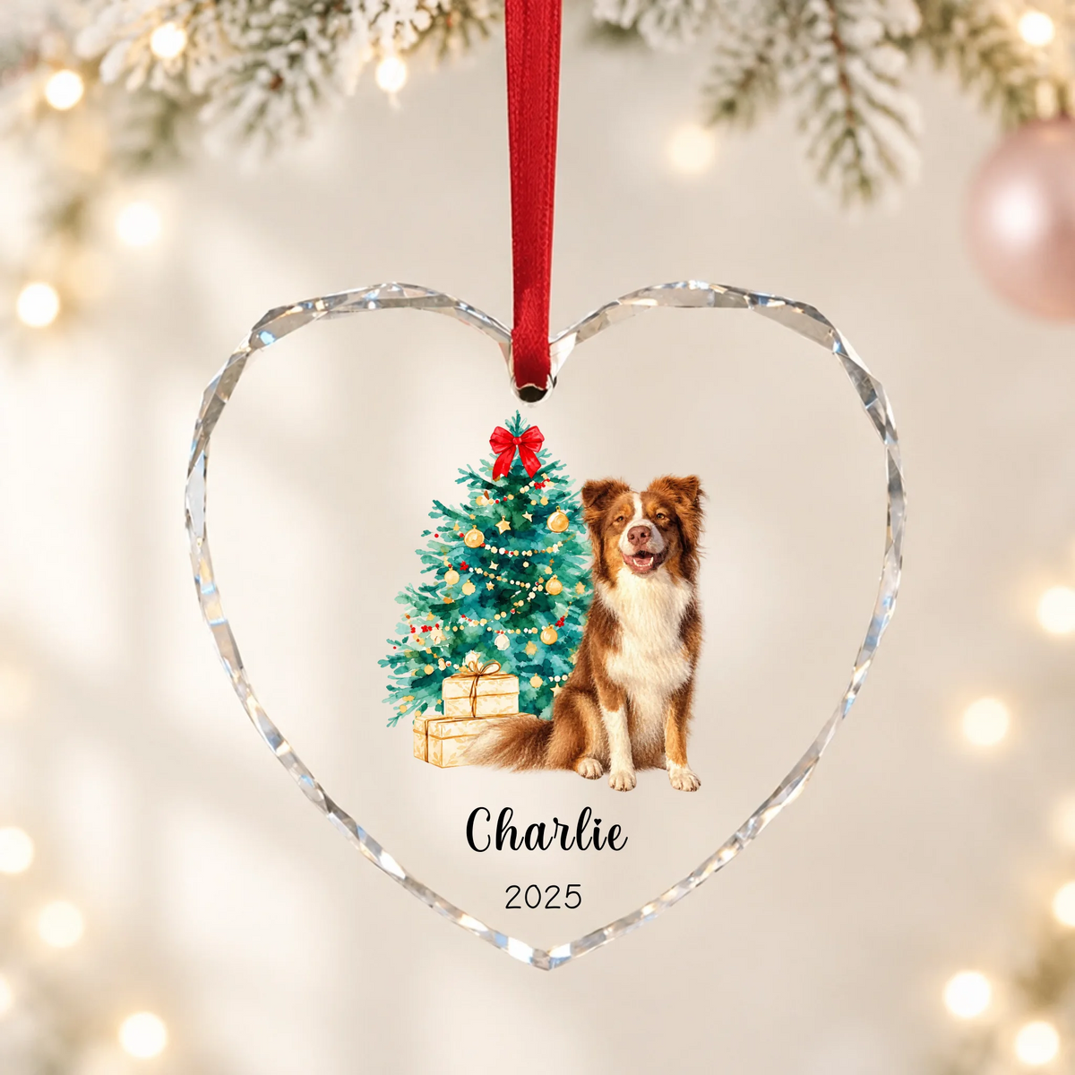 Glass Ornament US SHOP Light Heart Top