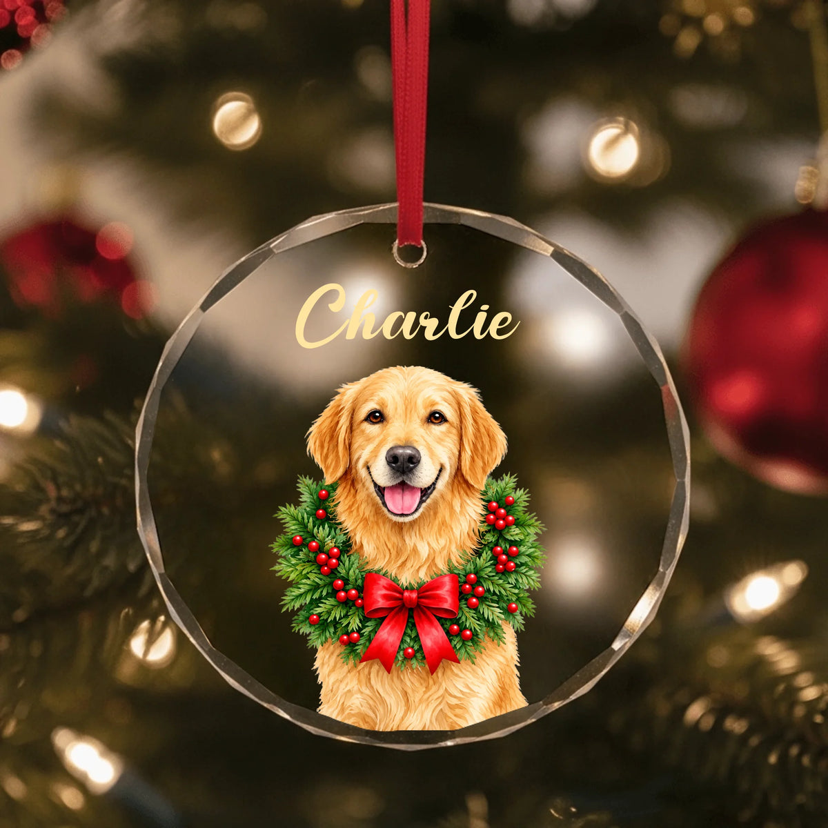 Glass Ornament US SHOP circle