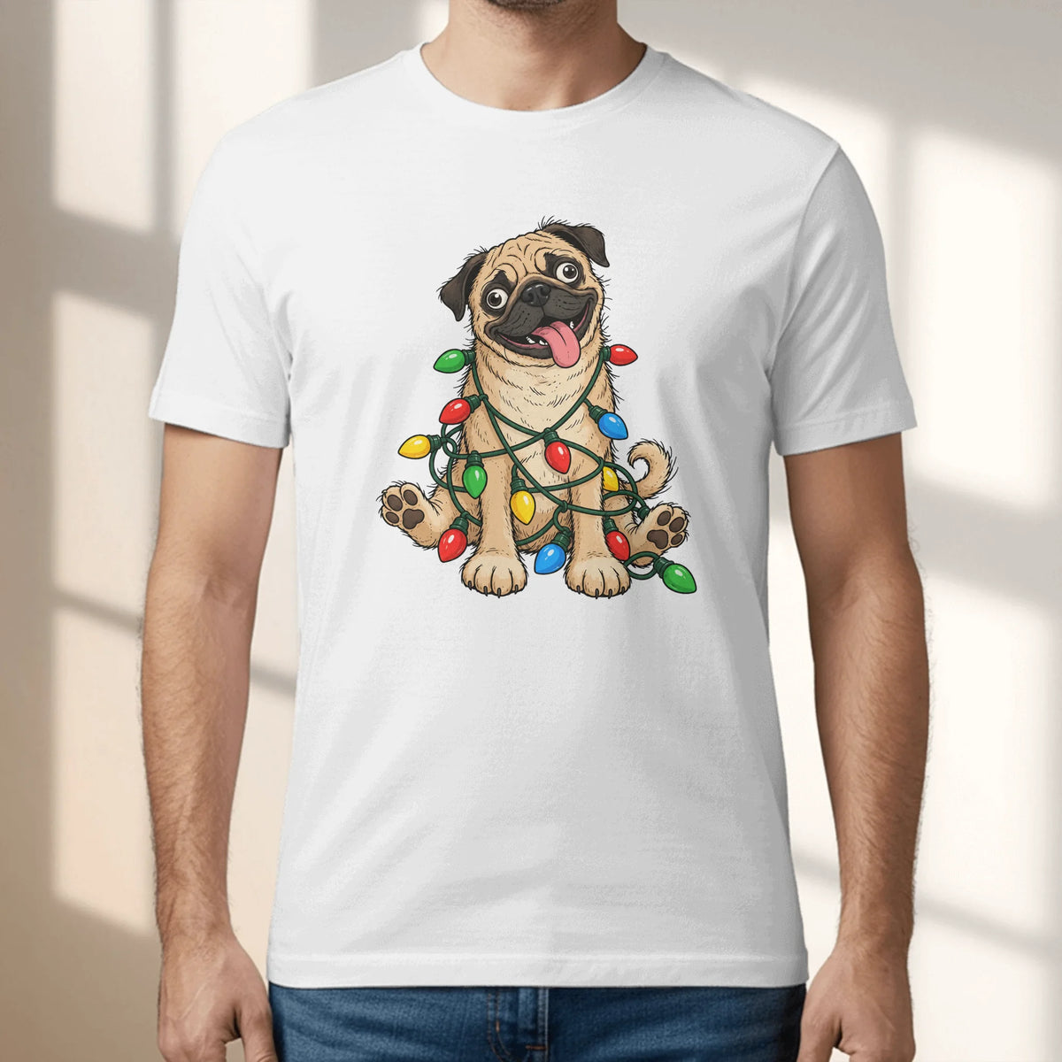 Personalized T-Shirt - Cartoon Christmas Silly Dog Face