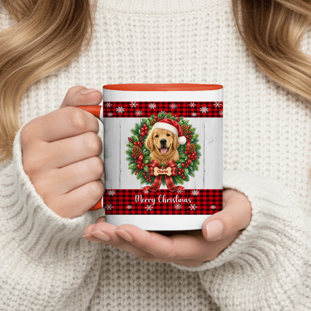 Personalized Mug - Wreath Christmas Pet