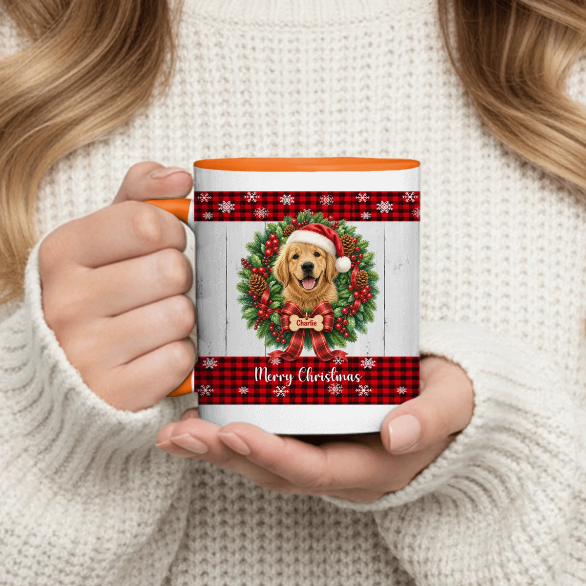 Personalized Mug - Wreath Christmas Pet