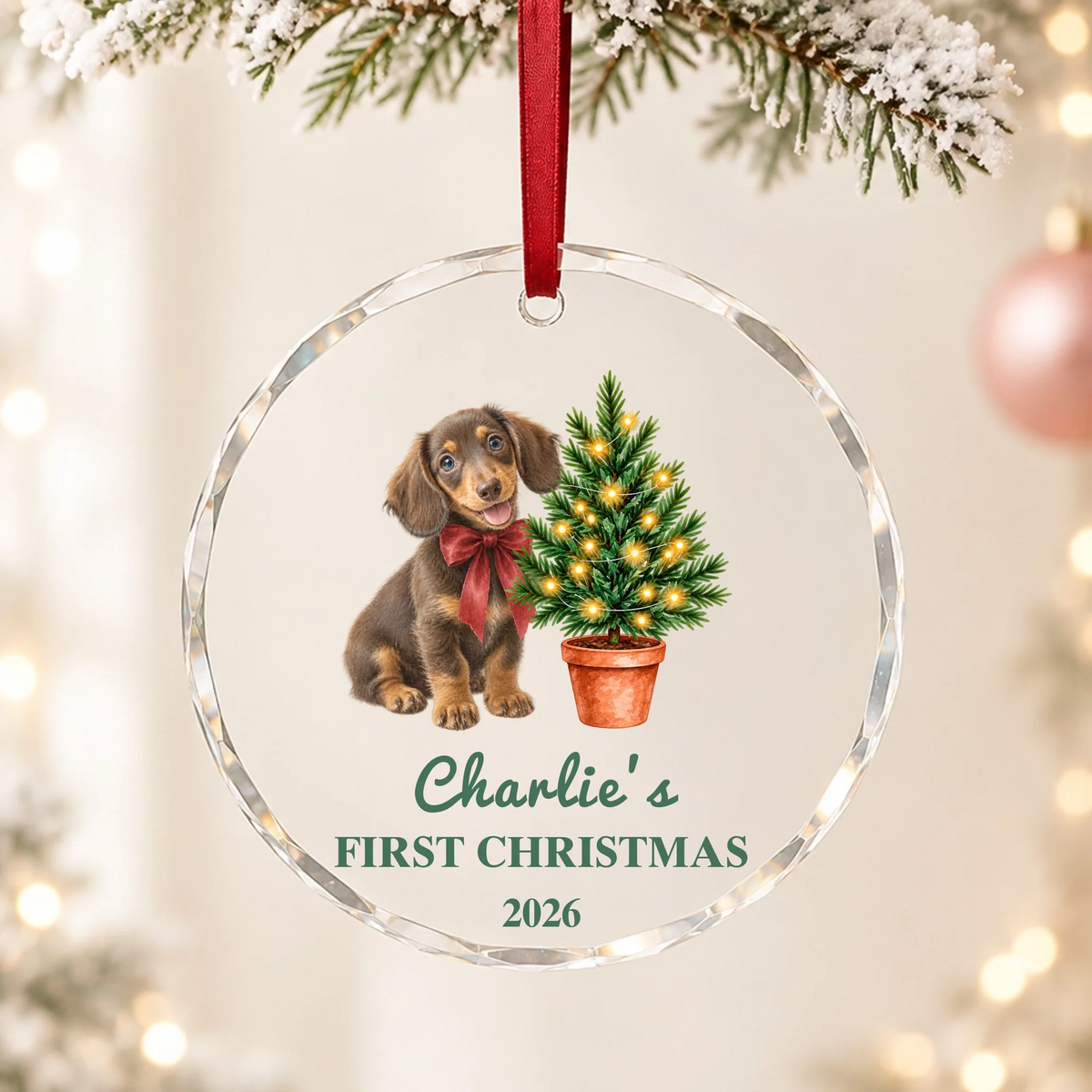 Glass Ornament US SHOP Light Circle Top