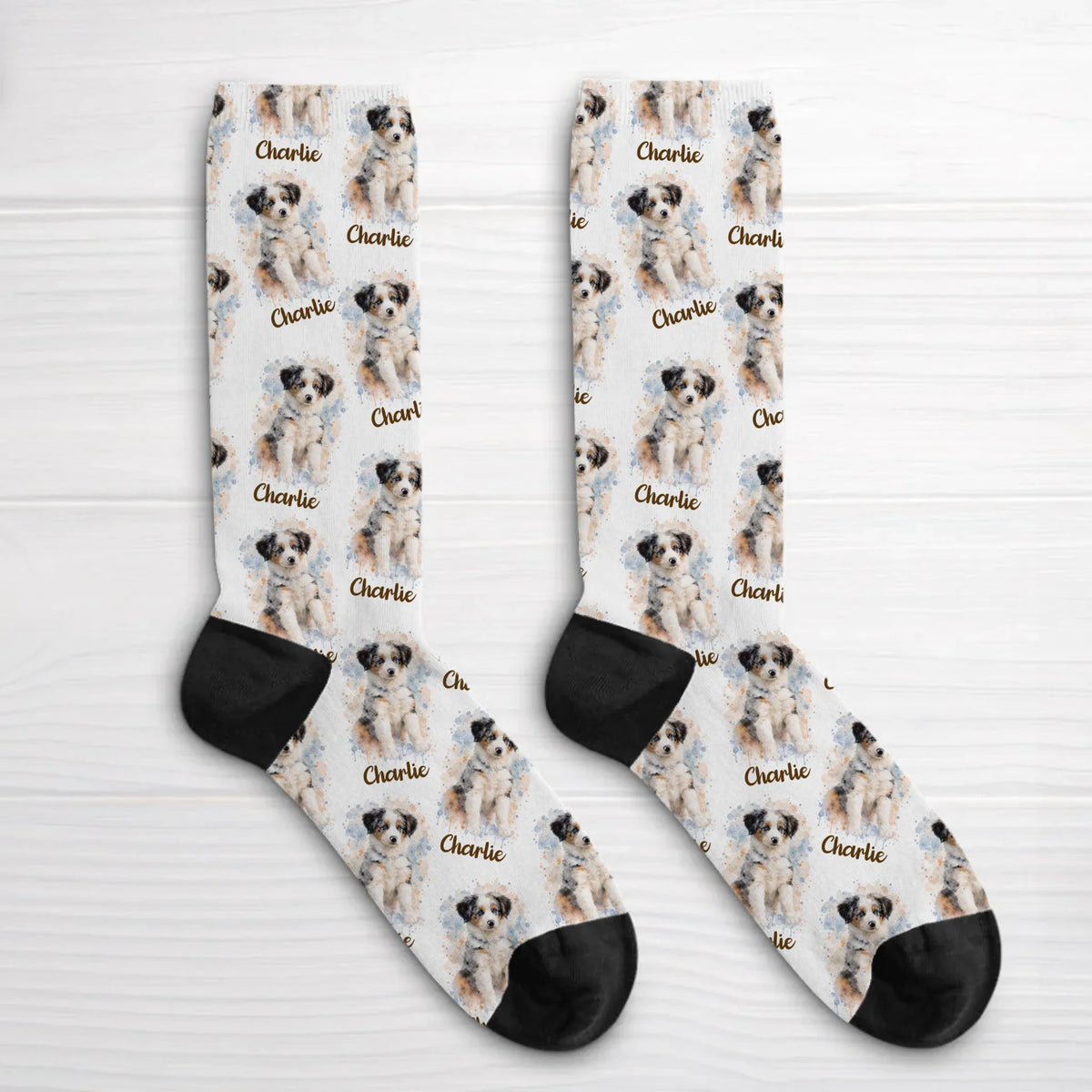Personalized Socks - Watercolor Realistic Portrait