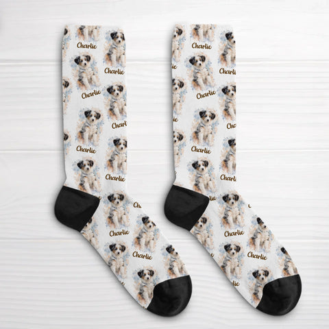 Personalized Socks - Watercolor Realistic Portrait - Featured Image