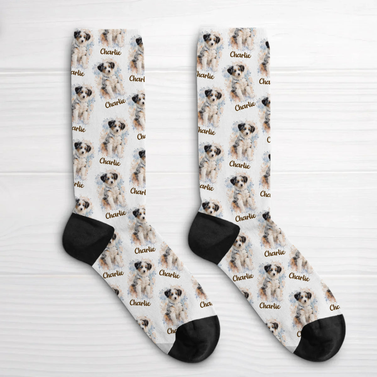 Personalized Socks - Watercolor Realistic Portrait