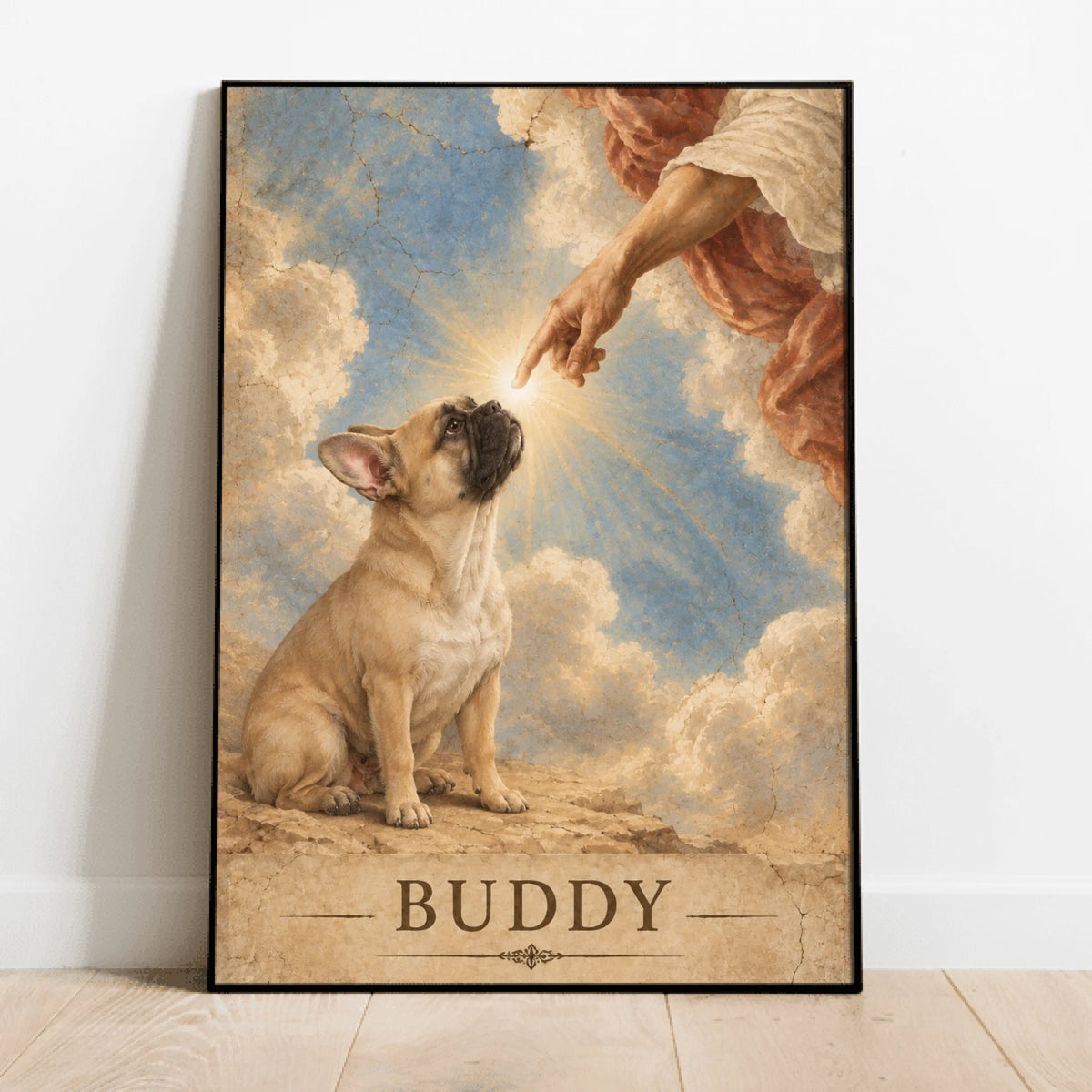 Personalized Poster - Renaissance Fresco Touched by Grace Dog